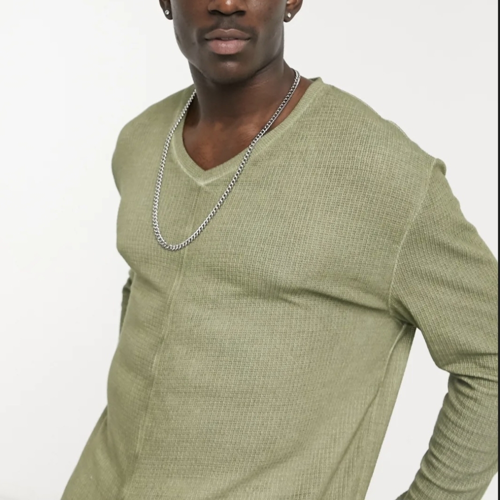 ASOS Design Relaxed Oversized V Neck Long Sleeve